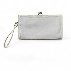 Coach Soho Rare Kisslock Framed Vintage Leather Ivory Clutch Wristlet Bag